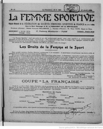 Prima pagina de Le Femme Sportive, 1922