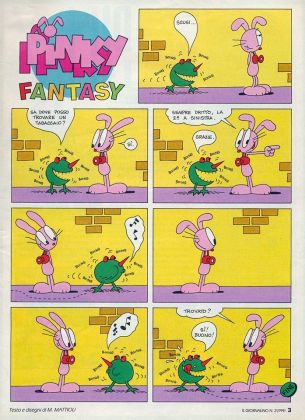Una tavola di Pinky di Massimo Mattioli, tratta da il Giornalino nº 21 del 22 maggio 1991