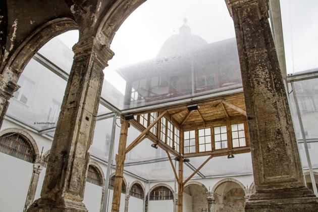 Fondazione Made in Cloister, restauro a cura di Keller Architettura, foto della lanterna borbonica. Courtesy Open House Napoli 2019
