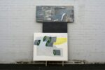 Andrea Barzaghi, Drei Freunde uebereinander, 2017, olio su tela, 80x185 cm + 55x120 cm + 130x160 cm