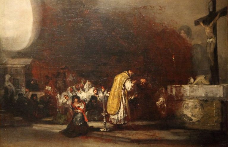 Attribué à Francisco José de Goya y Lucientes, La Messe des relevailles, autour de 1819 © Musée des Beaux-Arts d’Agen