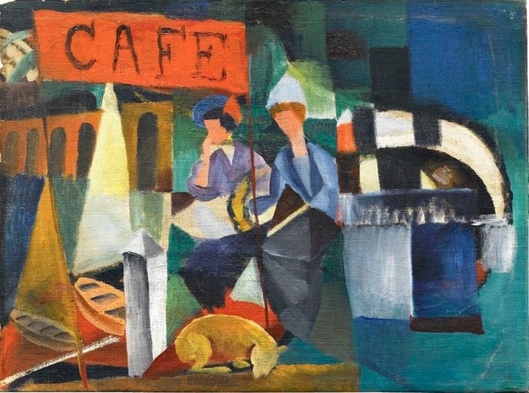 August Macke, Cafe am See, 1913, Dauerleihgabe aus Privatbesitz, Courtesy Thole Rotermund Kunsthandel, Hamburg, Foto Walter Bayer, München