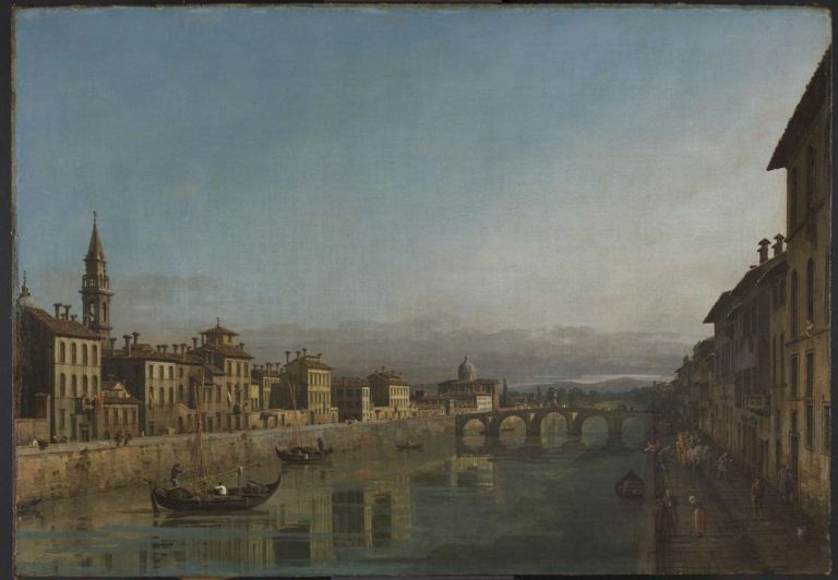 Bernardo Bellotto, L'Arno verso il ponte alla Carraia, Firenze, 1743-44. Cambridge, Fitzwilliam Museum