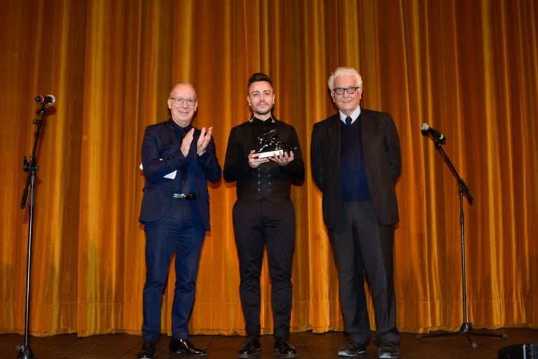 Da sinistra, Ivan Fedele, Matteo Franceschini, Paolo Baratta. Courtesy of La Biennale di Venezia. Photo Andrea Avezzù