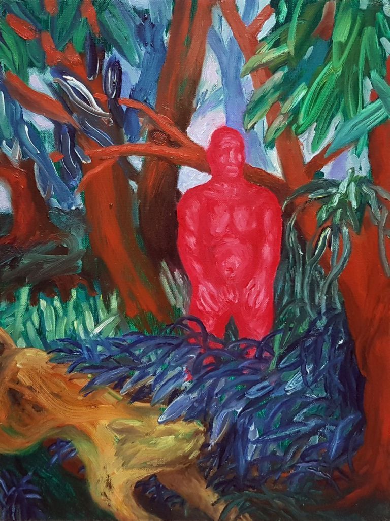 Enne Boi, Rebus (The Ambush), 2016, oil on canvas, 37,5x27,5 cm
