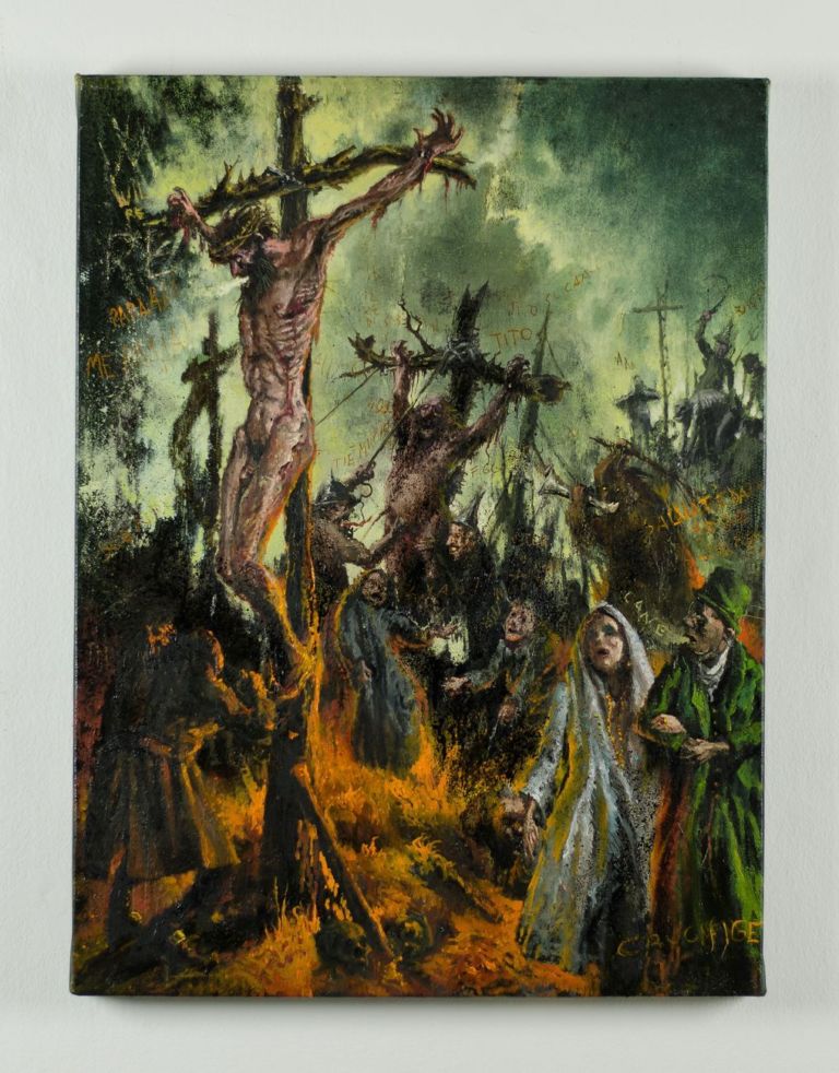 Francesco De Grandi, TRISMA, Crocefissione, 2016, 60x45 cm. Collezione privata, Torino