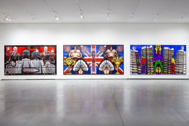 Gilbert & George. The Great Exhibition. Installation view at Astrup Fearnley Museet, Oslo 2019. Photo Christian Øen