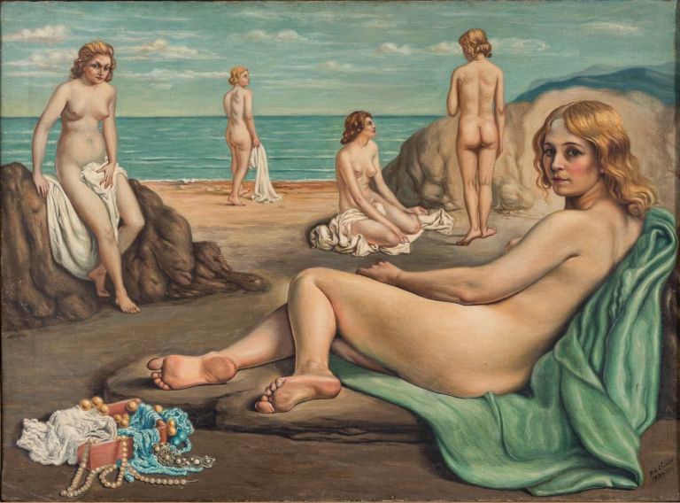 Giorgio de Chirico, Bagnanti sopra una spiaggia, 1934. Roma, Collezione Valsecchi © Giorgio de Chirico by SIAE 2019