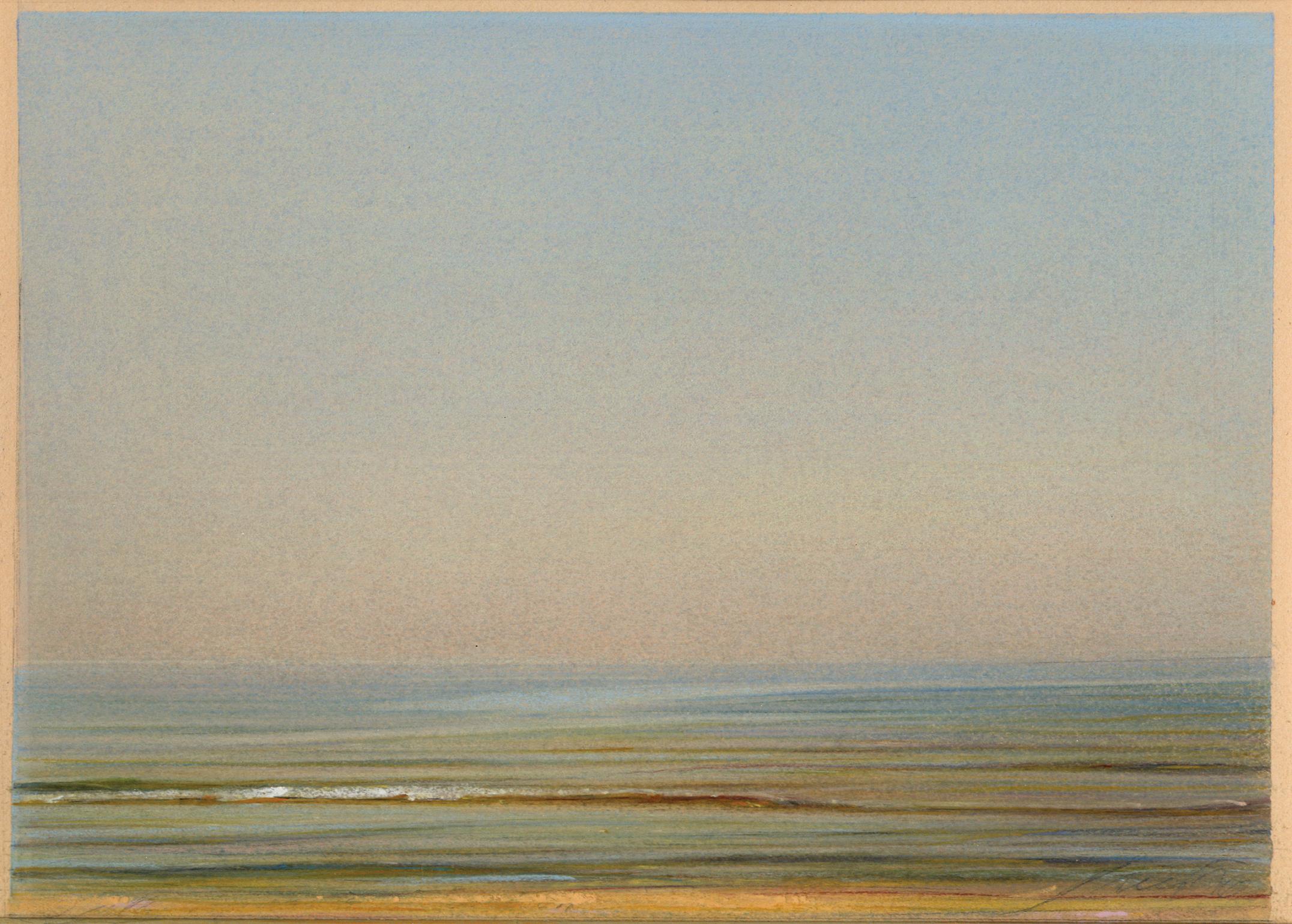 Piero Guccione, Piccola spiaggia, 2001, pastello cm 17x24