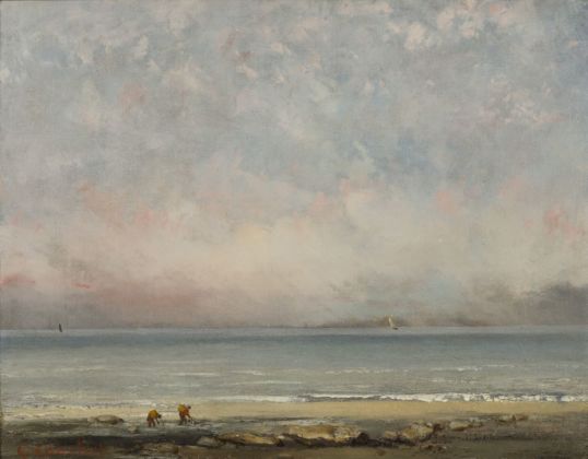 Gustave Courbet, La spiaggia a Trouville, 1865 ca. Collection Association Peindre en Normandie, Caen