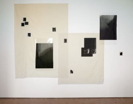 Henrik Strömberg, When and whereabouts, installation - serigraph on paper, films, Polaroid, pigment, canvas, 2019, ph. © Henrik Strömberg