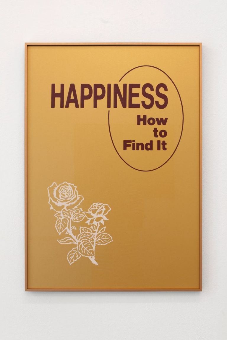 Mishka Henner, Happiness. How To Find It, 2019, two colour screenprint, cm 84x59,4. Courtesy Galleria Bianconi, Milano. Photo T. Doria