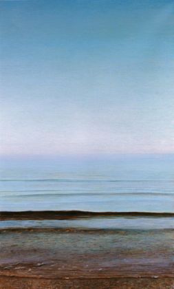 Piero Guccione, Grande spiaggia, 1996 2001, olio su tela, cm 151 x 91,5, collezione privata