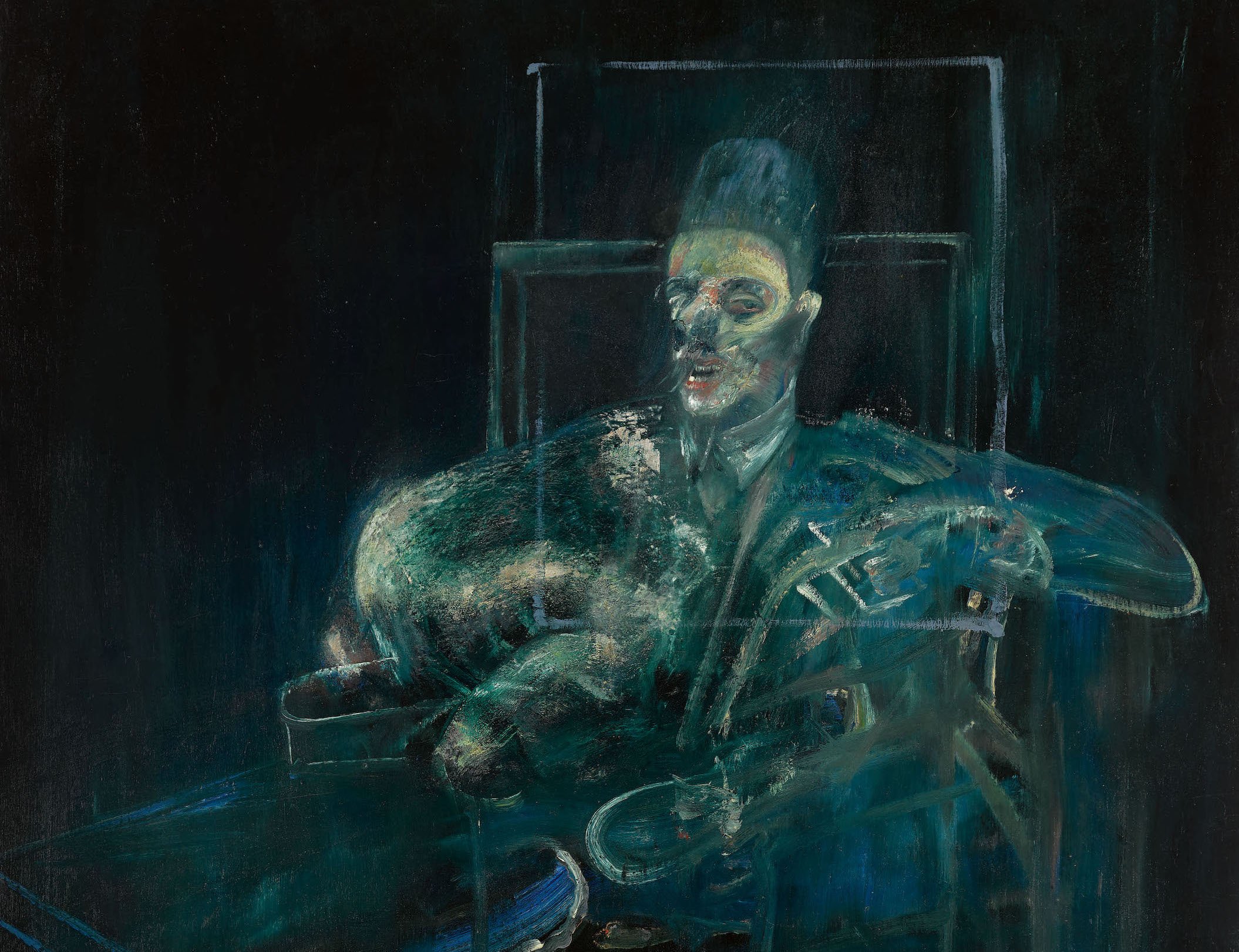 Property from the Brooklyn Museum, Sold to Support Museum Collections Francis Bacon, Pope (detail). Oil on canvas 77⅛ by 55⅞ in. 195.9 by 141.9 cm. Executed circa 1958. Estimate $6:8 million. Courtesy Sotheby’s