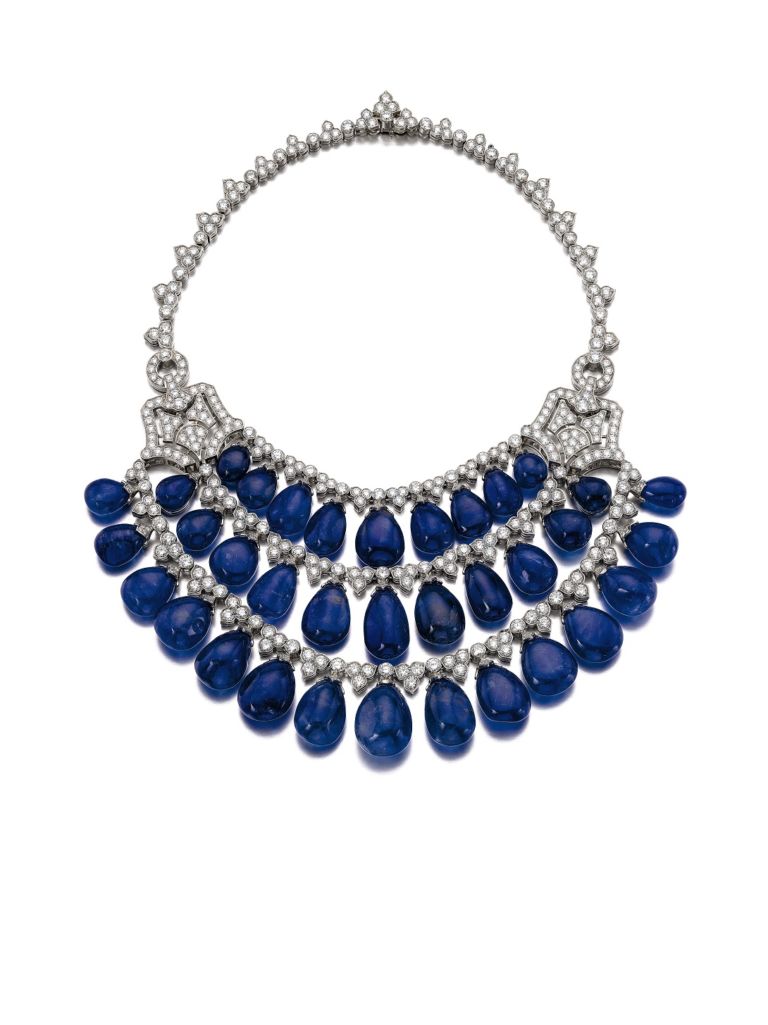 Sapphire and diamond necklace Bulgari credits Sotheby's