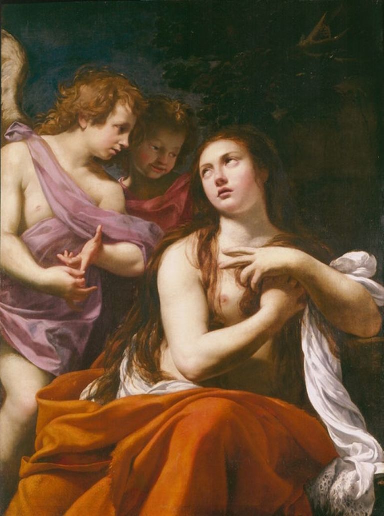 Simon Vouet, Maddalena e due angeli. Collezione privata