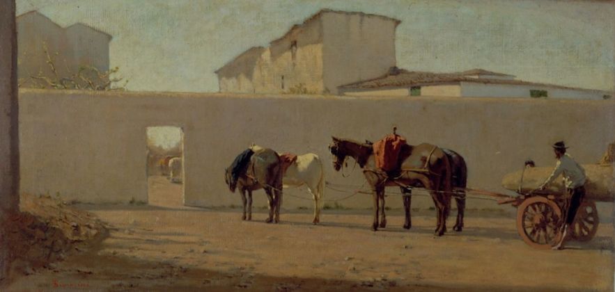 Telemaco Signorini, Un mattino di primavera. Il muro bianco, 1866