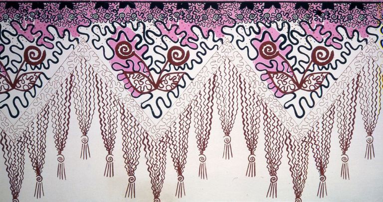 Zandra Rhodes, Chevron Shawl Print Circle, 1969