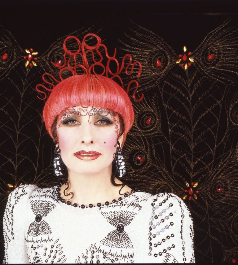 Zandra Rhodes' photo for the poster for the SS 1986 ‘Spanish Impressions’ collection. Photo Robyn Beeche