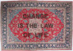 Loredana Longo, Carpet # 35 - Change is the law of life 2019 burning on Esfahan carpet, 375x260 cm © Loredana Longo courtesy Sahrai Milano/London , Galleria Francesco Pantaleone Palermo/MIlan
