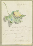 Édouard Manet French, 1832 - 1883 Letter Decorated with a Snail on a Leaf, Summer or Autumn 1880 Watercolor over gray wash (design); pen and ink (text) 15.8 × 11.7 cm (6 1/4 × 4 5/8 in.) The J. Paul Getty Museum, Los Angeles 2019.7