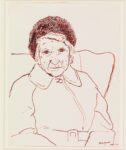 David Hockney "Mother, Bradford. 19 Feb 1978" 1979 Sepia ink on paper 14 x 11" © David Hockney Photo Credit: Richard Schmidt Collection The David Hockney Foundation