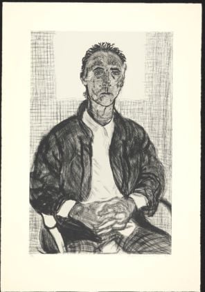David Hockney "Maurice 1998" Etching Edition 35 of 35 44 x 30 1/2" © David Hockney Photo Credit: Richard Schmidt