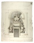 Antonio Canova, Studio per un monumento funebre ad un Papa, penna e acquarello, 50,6x39,7 cm. Fondazione Musei Civici di Venezia, Museo Correr. Gabinetto dei Disegni e delle Stampe