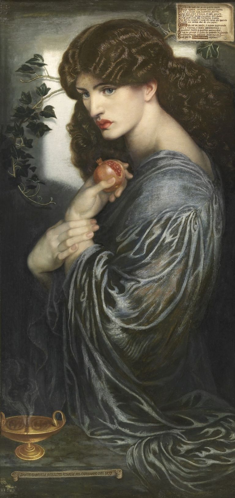 Jane Morris is the model for Proserpine by Dante Gabriel Rossetti, 1877. Private Collection;