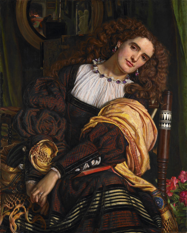 Annie Miller is the model in Il Dolce far Niente by William Holman Hunt, 1866. Private Collection, c/o Grant Ford Ltd;