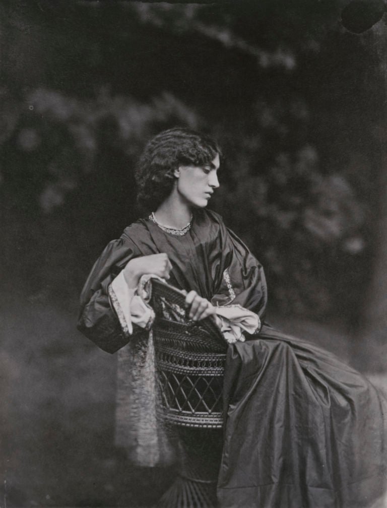 Jane Morris at Tudor House (Mrs William Morris posed by Dante Gabriel Rossetti, 1865), John Robert Parsons, 1865 Bromide print © National Portrait Gallery, London