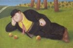 Fernando Botero, Reclined man, 2002 Pastello su tela