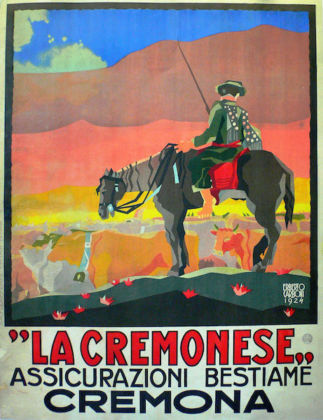 Manifesto di E. Carboni per la compagnia italiana La Cremonese, Parma, 1924
