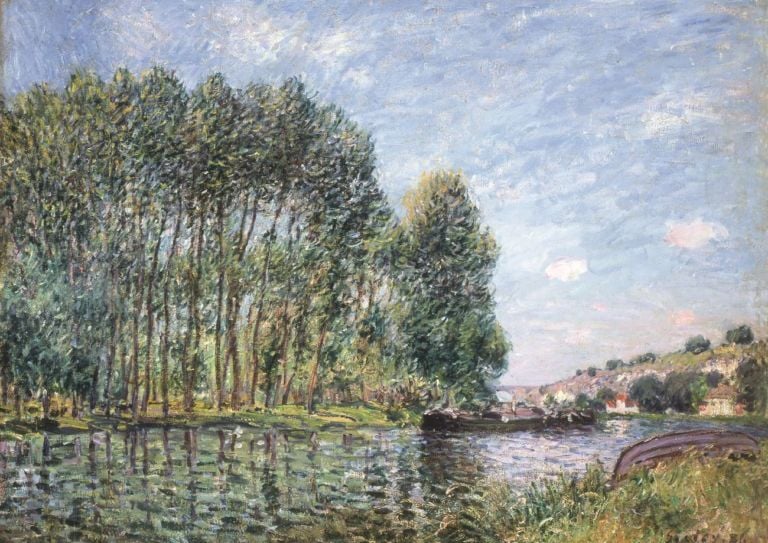 Alfred Sisley, Tournant du Loing à Moret. Printemps, 1886. Collezione Pérez Simón, Messico