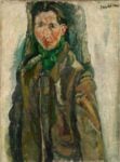 Chaïm Soutine, Autoportrait au rideau, 1917 ca., olio su tela, 72,5 x 53,5 cm. Collezione Jonas Netter