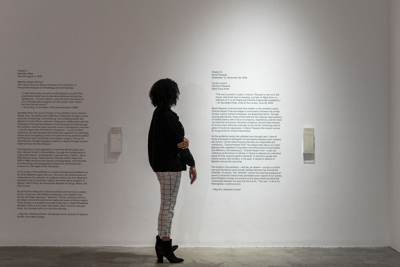 Colored People Time. Banal Presents. Installation view at ICA Institute of Contemporary Art, University of Pennsylvania, 2019. Photo Constance Mensh