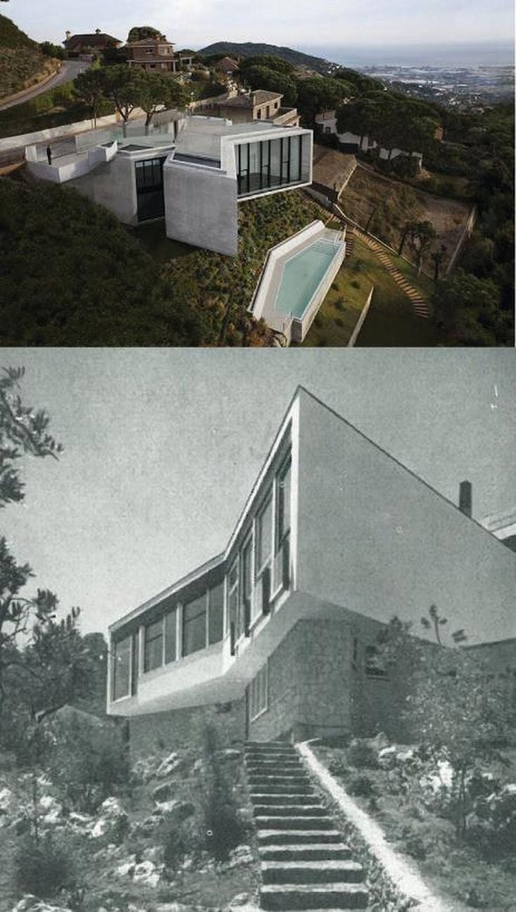 Comparazione fra Villa Tufaroli e la X Hause Cadaval Solá Morales. Courtesy Carlo Ragaglini