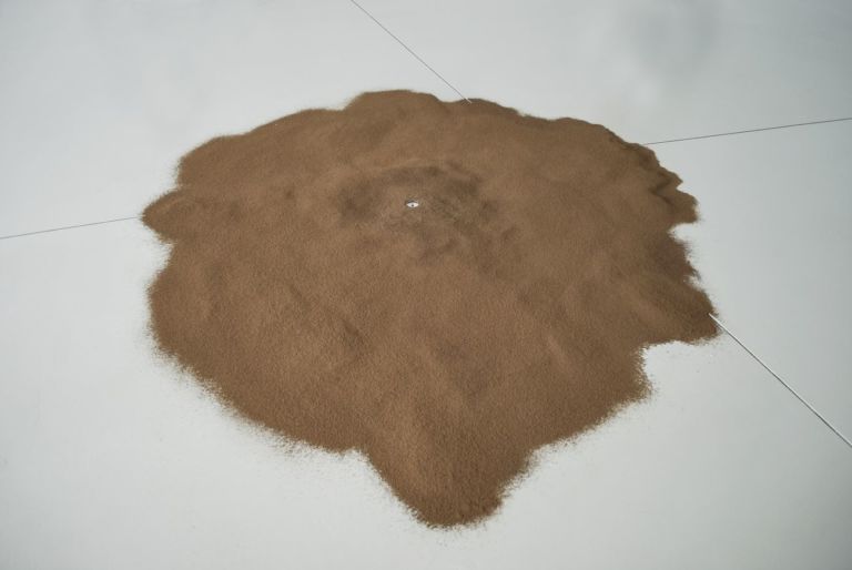 Giovanni Anselmo, Mentre la Terra si orienta, 1967-2019, terra, ago magnetico. Courtesy l'artista & Tucci Russo Studio per l'Arte Contemporanea, Torre Pellice-Torino. Photo Archivio fotografico Tucci Russo