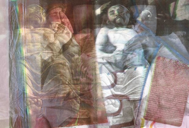 Gianluigi Colin, Da Andrea Mantegna, Il Cristo morto; Freddy Alborta, Che Guevara morto, 1997