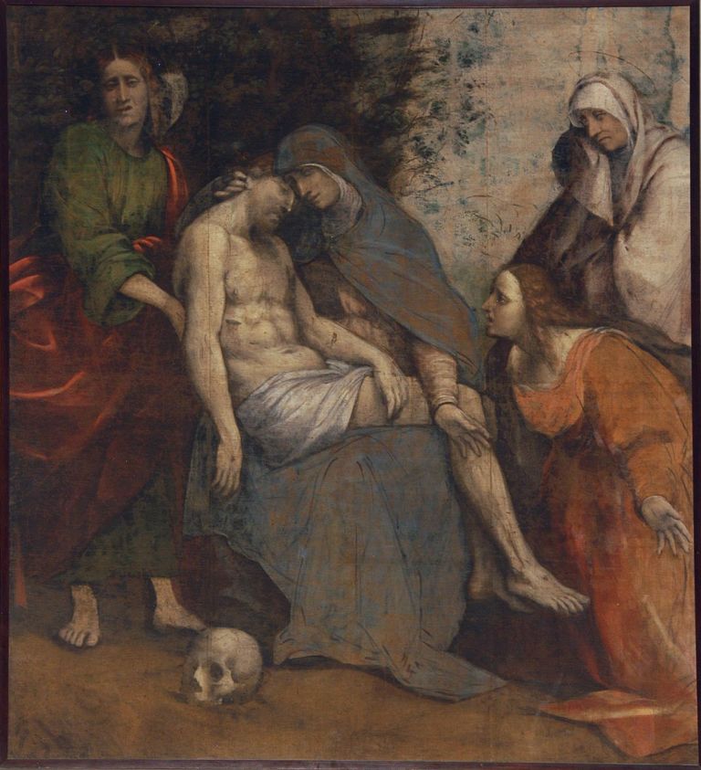 Giovanni Antonio de' Sacchis detto il Pordenone, Pietà, 1524 25. Cortemaggiore, Chiesa di Santa Maria delle Grazie e San Lorenzo
