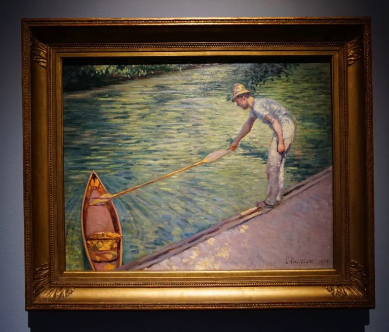 Gustave Caillebotte, Uomo che attracca la canoa, 1878. Collection of Mr. and Mrs. Paul Mellon. Photo Serena Tacchini