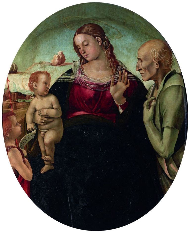 Luca Signorelli, Madonna col Bambino, San Giovannino e un pastore (Vierge à l’Enfant entresaintJérôme et un pasteur), 1491, olio su tavola, Institut de France, MuséeJacquemart-André, Paris, inv. MJAP-P1821