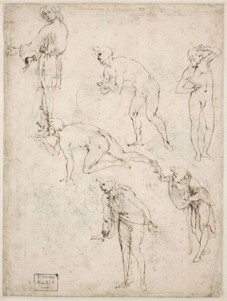 Leonardo da Vinci, Studi di personaggi per l’Adorazione dei Magi (verso) © RMN-Grand Palais (Musée du Louvre - Michel Urtado)