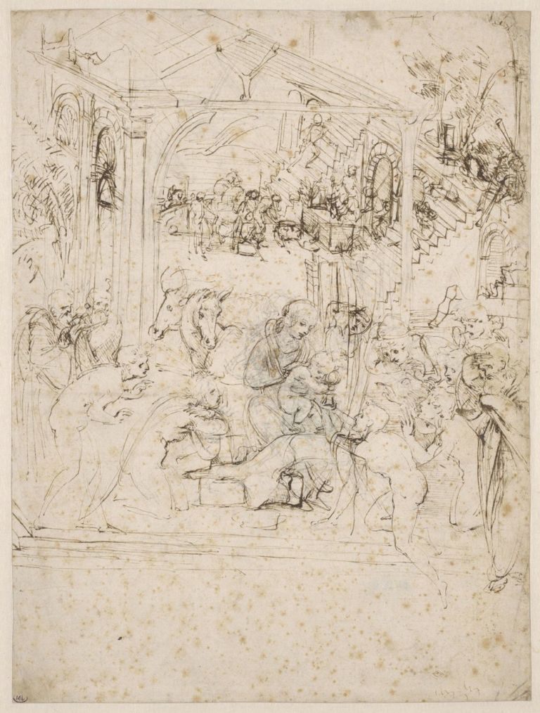 Leonardo da Vinci, Studio di composizione per l’Adorazione dei Magi © RMN-Grand Palais (Musée du Louvre - Michel Urtado)