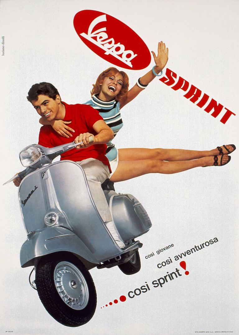 Luciano Dinelli, Vespa sprint, 1965, 140 x 98,5 cm. Collezione Galleria L'IMAGE, Alassio (SV)