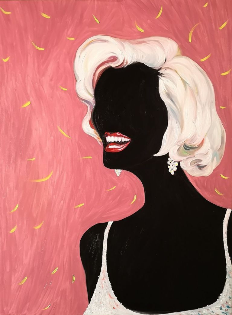 Luigi Presicce, Marilyn nera, 2019, olio su tela, cm 80 x 60