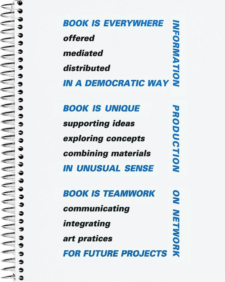 Maurizio Nannucci, Bookmakers. Une exposition des livres d’artistes de zona archives, Saint-Yrieix-la-Perche, Biennale di libri d’Artista, 1995, 500 copie, 58 pp., 17.5x13 cm, testi di Maurizio Nannucci & Gabriele Detterer