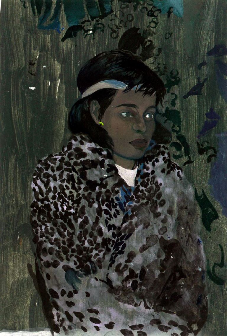 Maddalena Tesser, Senza titolo, 2017 18, olio su carta, 14,5 x 21 cm