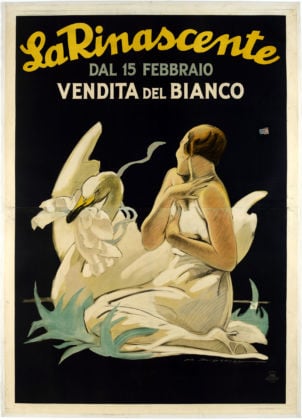 Marcello Dudovich, La Rinascente. Dal 15 Febbraio Vendita del Bianco, 1922 26 ca. Edizioni Star, Milano. Museo Nazionale Collezione Salce, Treviso