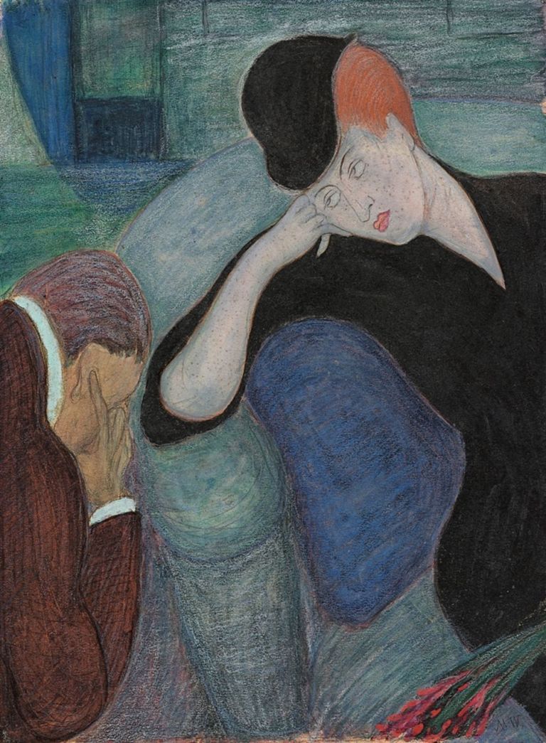 Marianne von Werefkin, Coppia seduta in salotto, ca. 1907. Lenbachhaus Munich. Photo Lenbachhaus